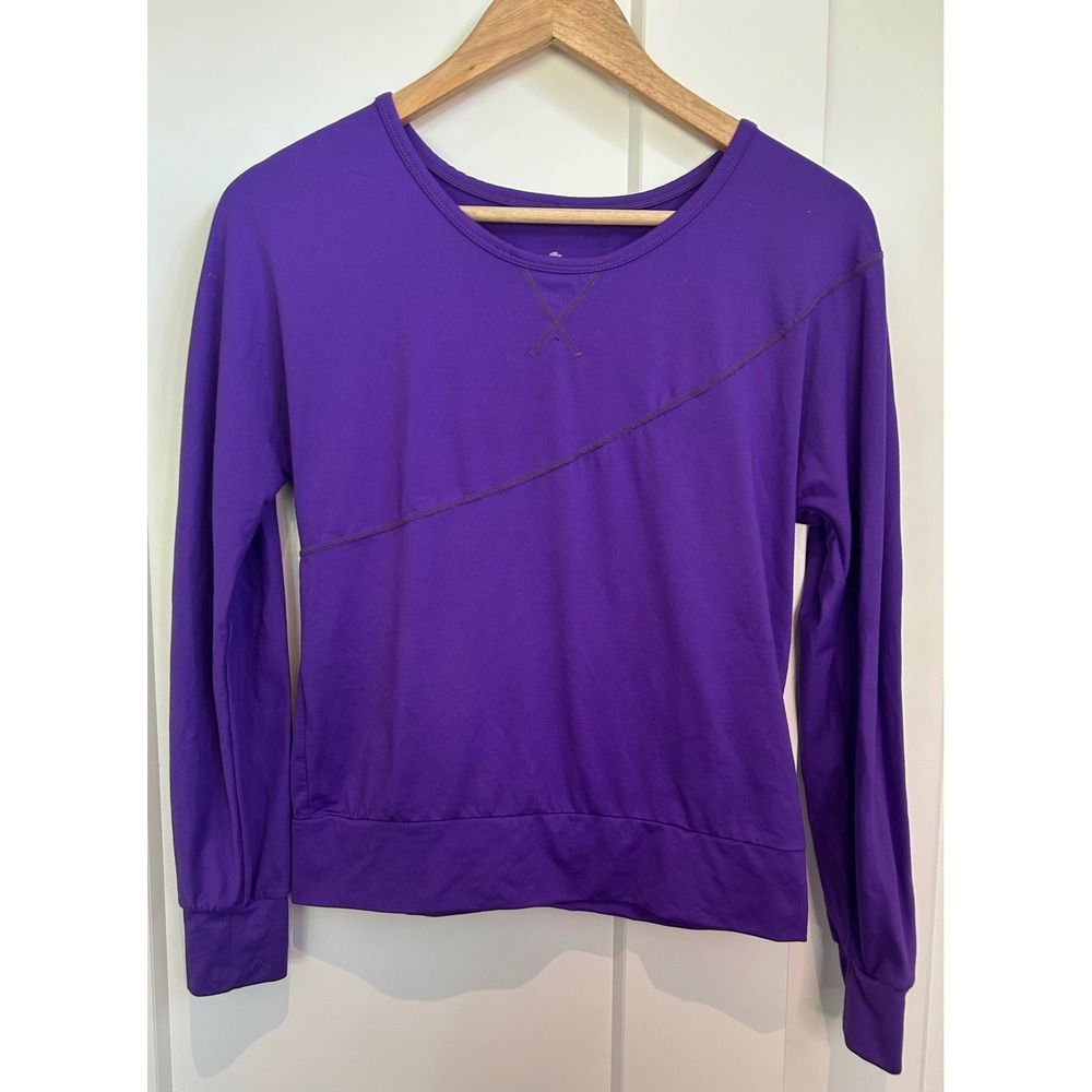 Triple Flip Girls Purple Long Sleeve Athletic Top Crew Neck Activewear Shirt